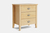 Ivydale Wide 3 Drawer Bedside Table - Pine