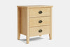 Ivydale Wide 3 Drawer Bedside Table - Pine