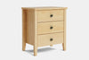 Ivydale Wide 3 Drawer Bedside Table - Pine