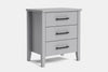 Ivydale Wide 3 Drawer Bedside Table - Pine