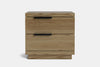 McKenzie 2 Drawer Bedside Table - Ash