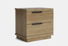 McKenzie 2 Drawer Bedside Table - Ash