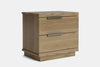 McKenzie 2 Drawer Bedside Table - Ash