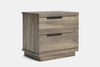 McKenzie 2 Drawer Bedside Table - Ash