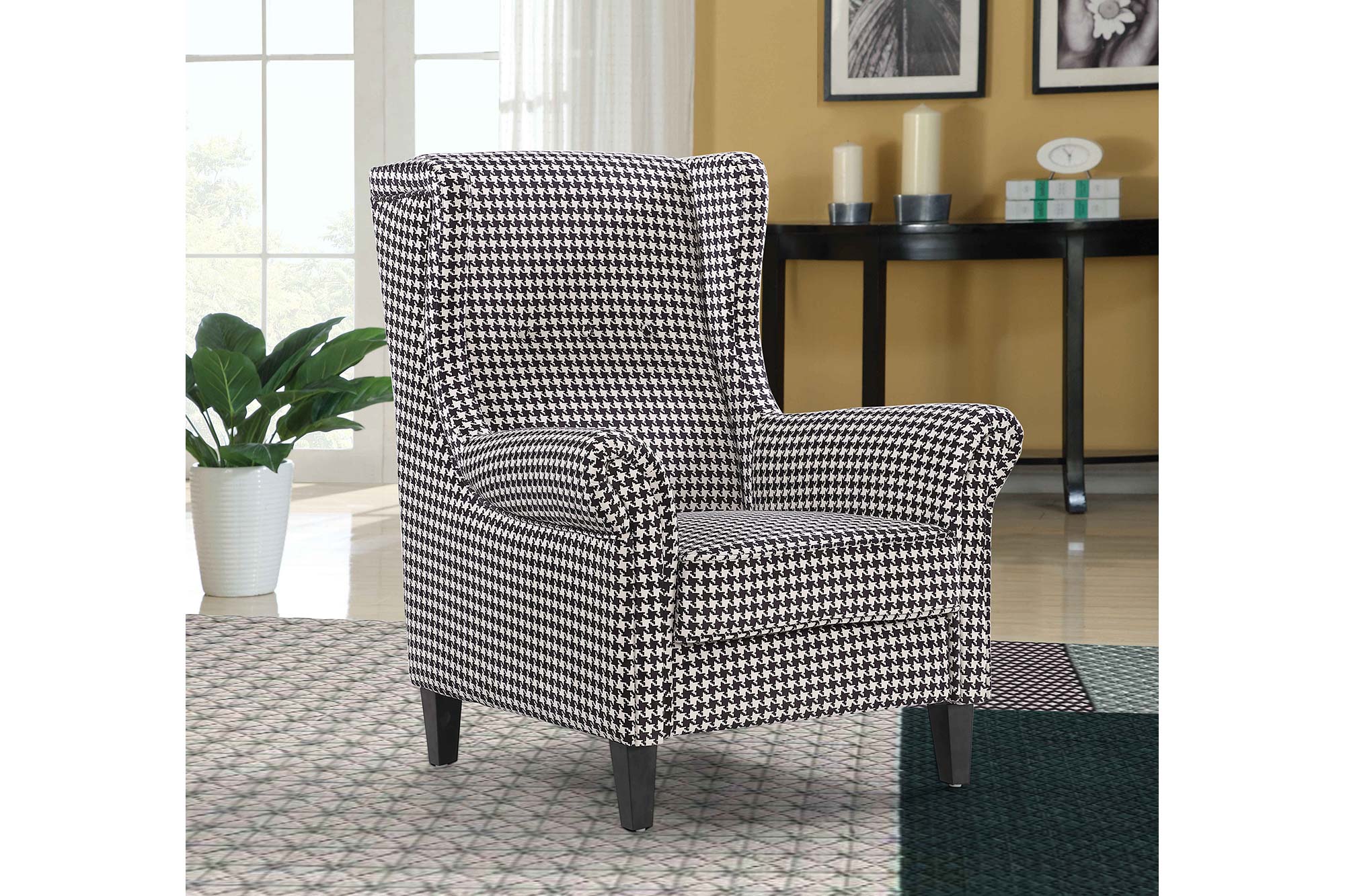 Houndstooth discount fabric chair