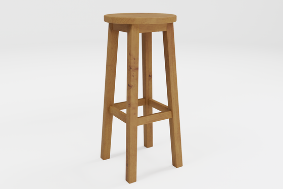 Barclay Round Barstool - Pine