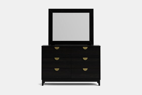 Bronte 6 Drawer Dresser & Mirror - Pine