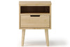 Cairo 1 Drawer Bedside Table with Box - Ash