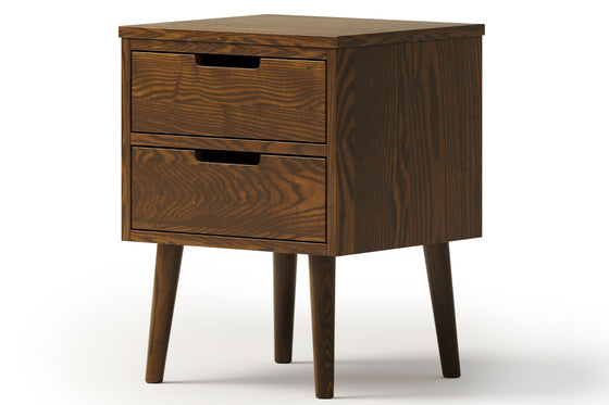 Cairo 2 Drawer Bedside Table - Ash