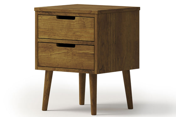 Cairo 2 Drawer Bedside Table - Pine