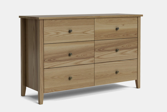 Ivy 6 Drawer Lowboy - Ash