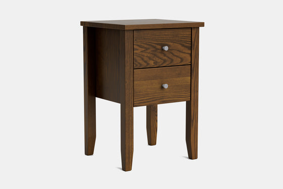 Ivy Small 2 Drawer Bedside Table - Ash
