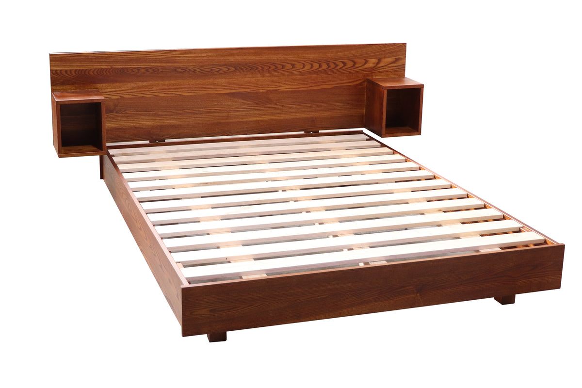 Custom Karamea Bed with Bedside Shelves - $3030 (Queen size)