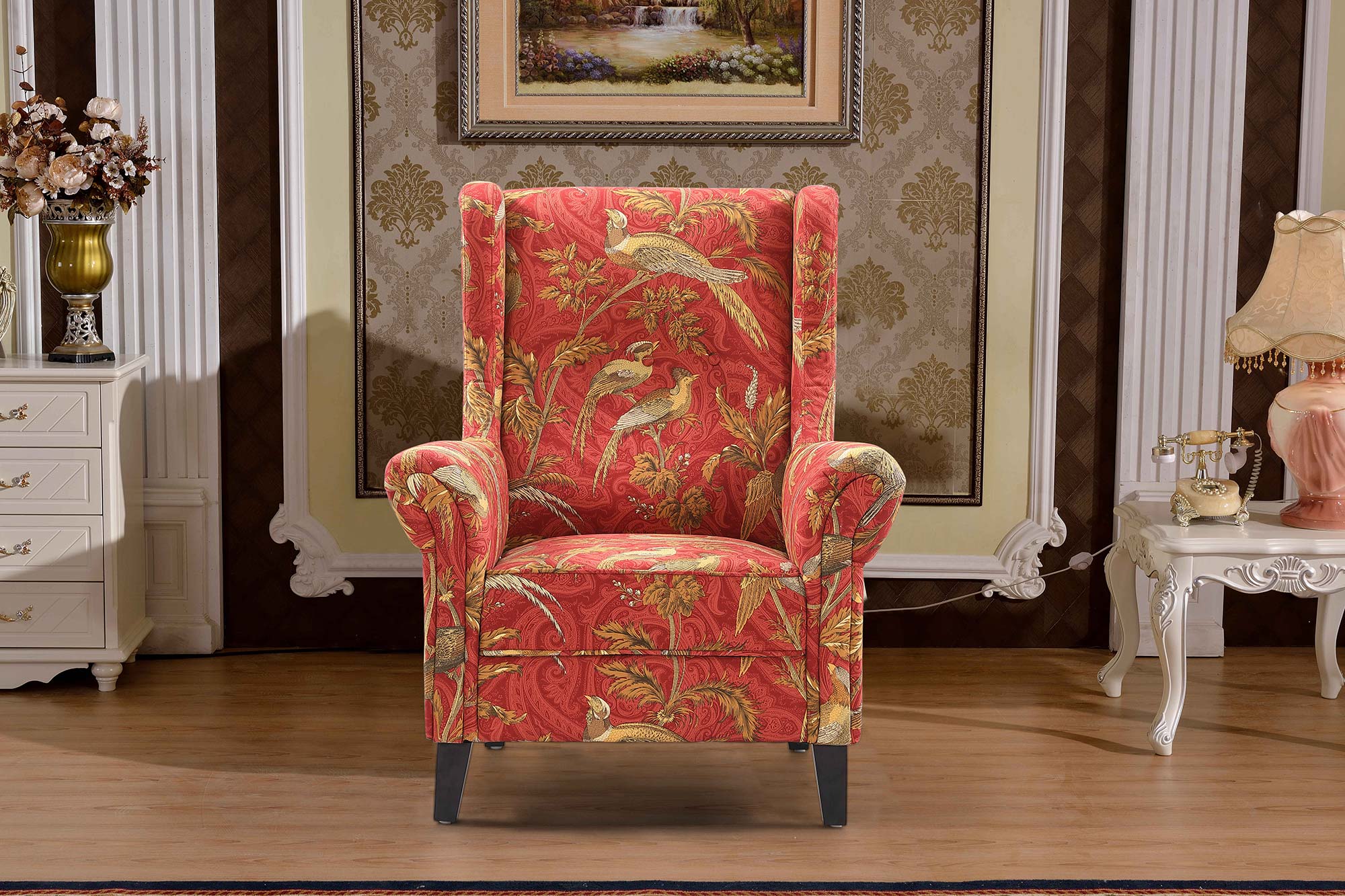 Korver 1 Seat Sofa Chinoiserie Print Fabric Coastwood Furniture