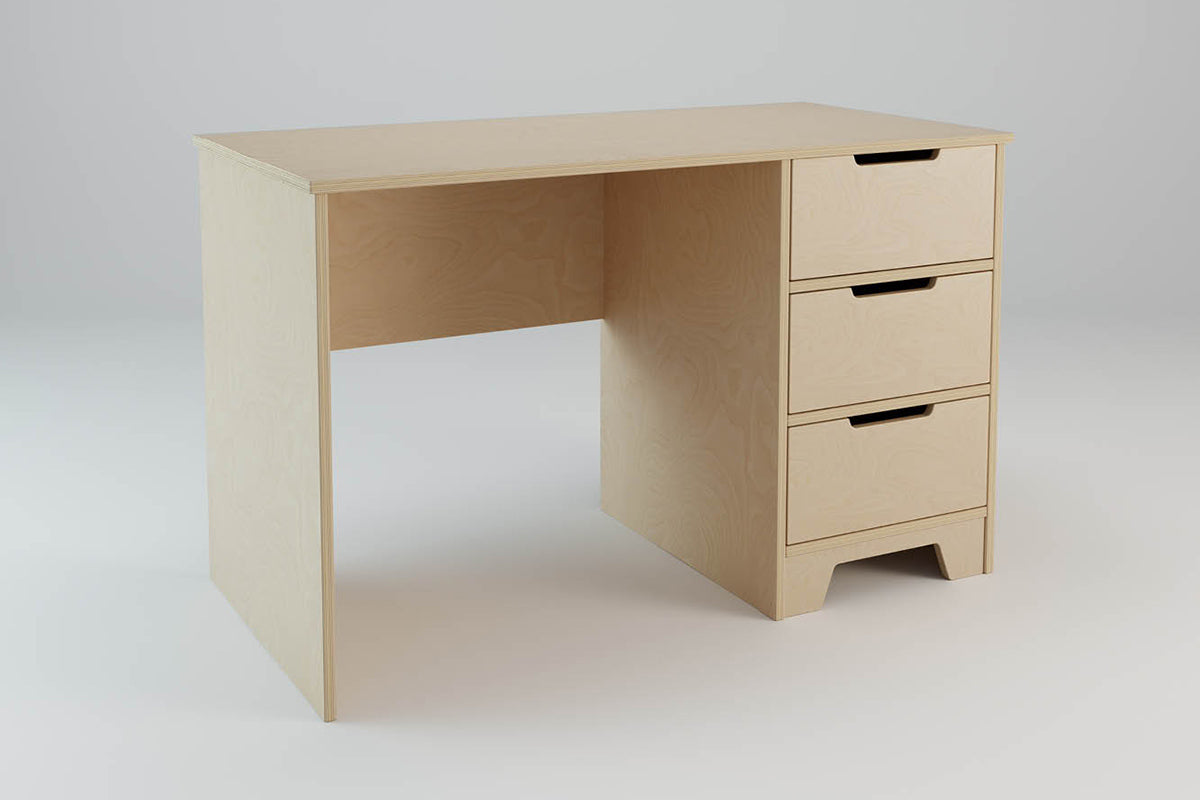 Plyhome 3 Drawer Desk – Coastwood Furniture