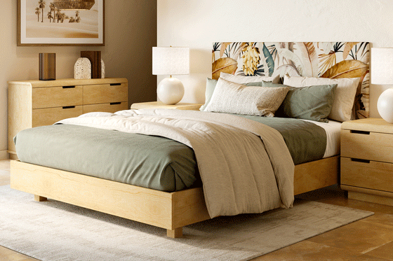 Karamea Padded Bed Frame - Pine